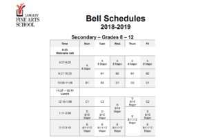 secondary schedule bell september